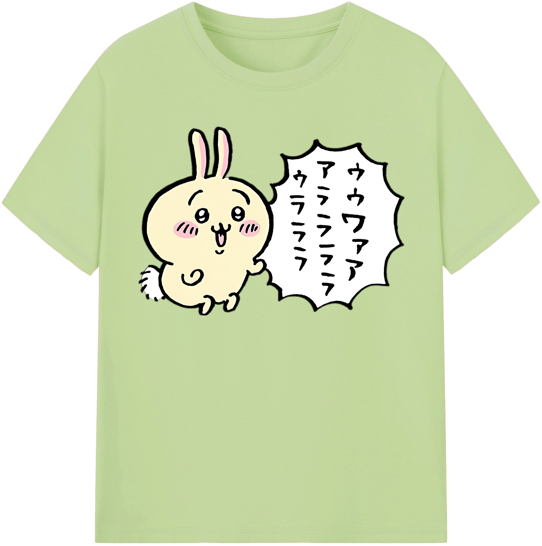 （画像用） ちいかわ うさぎ Chii-kawa usagi 綿100％半袖Tシャツ（フロントプリント）